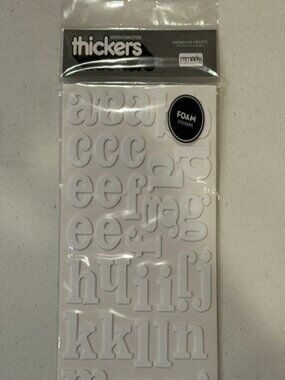 NEW American Crafts Cream Soda Thickers White Foam Stickers